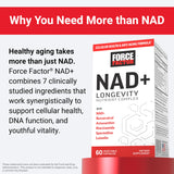 Force Factor NAD+ Longevity Nutrient Complex 40g supplement capsule close-up