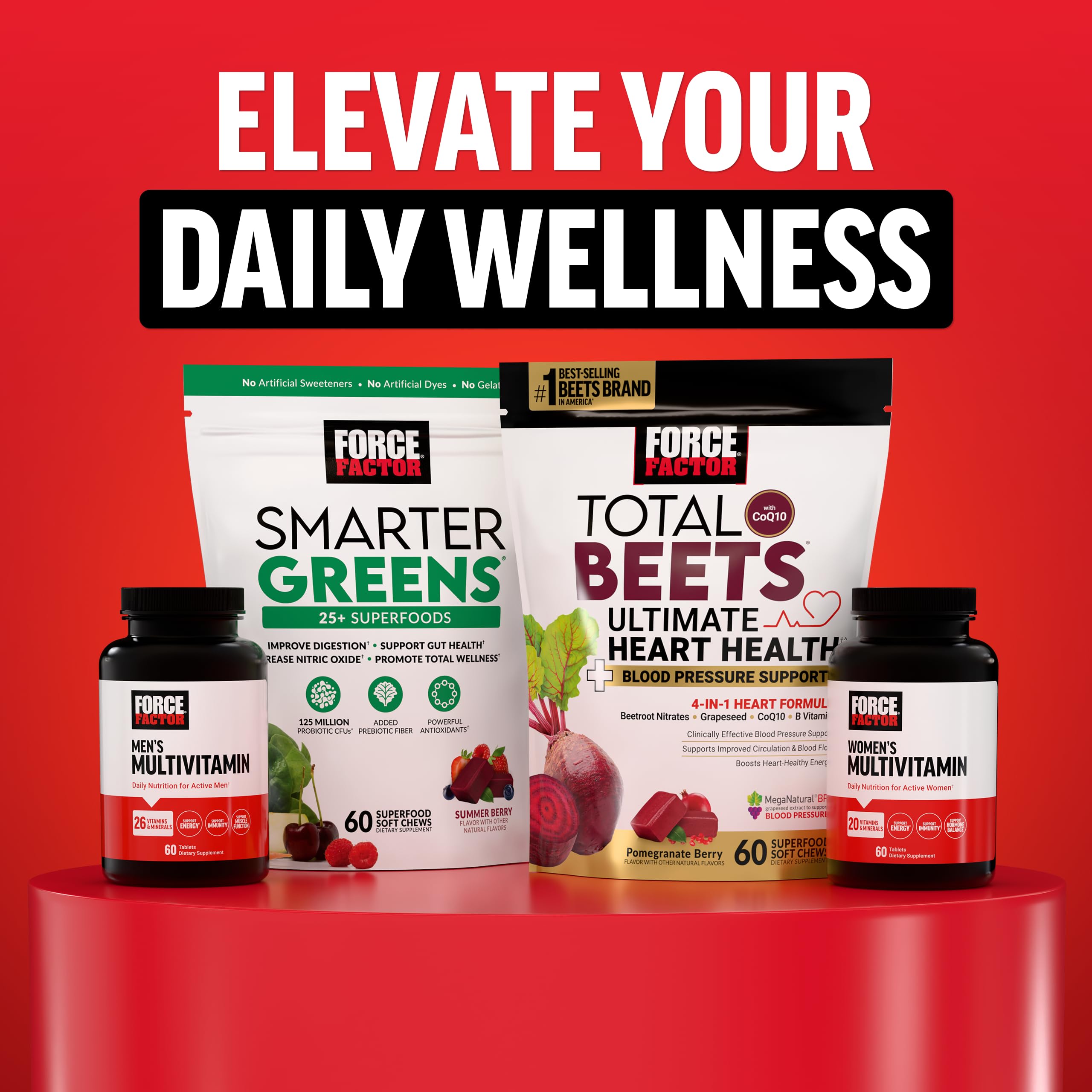 Force Factor NAD+ Longevity Soft Chews with a glass of water