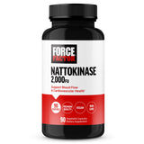 Force Factor Nattokinase 2000 FU supplement front view with capsule bottle