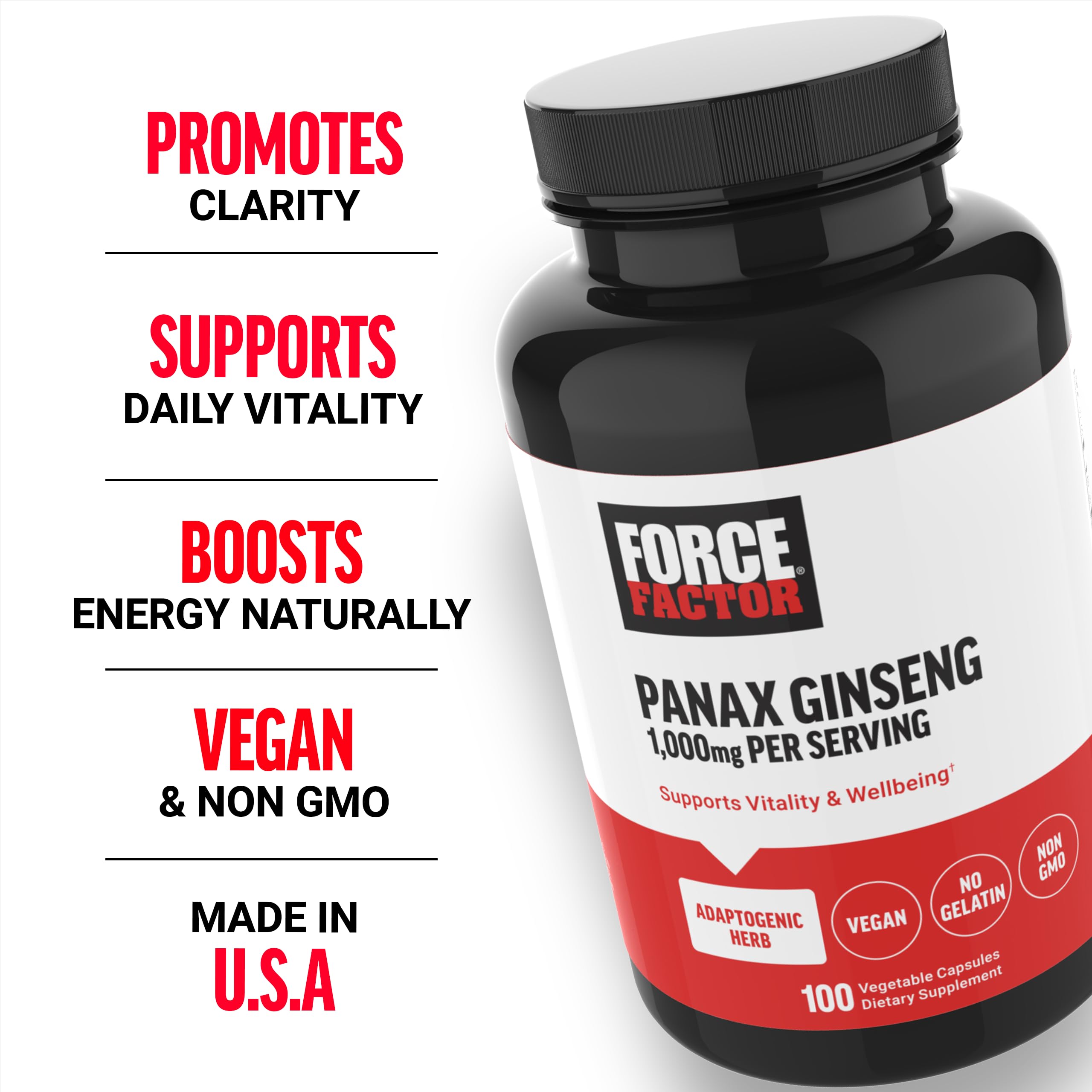 Force Factor Panax Ginseng 72g back view