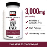 Force Factor Primal Origins Beef Liver Capsules bottle with label