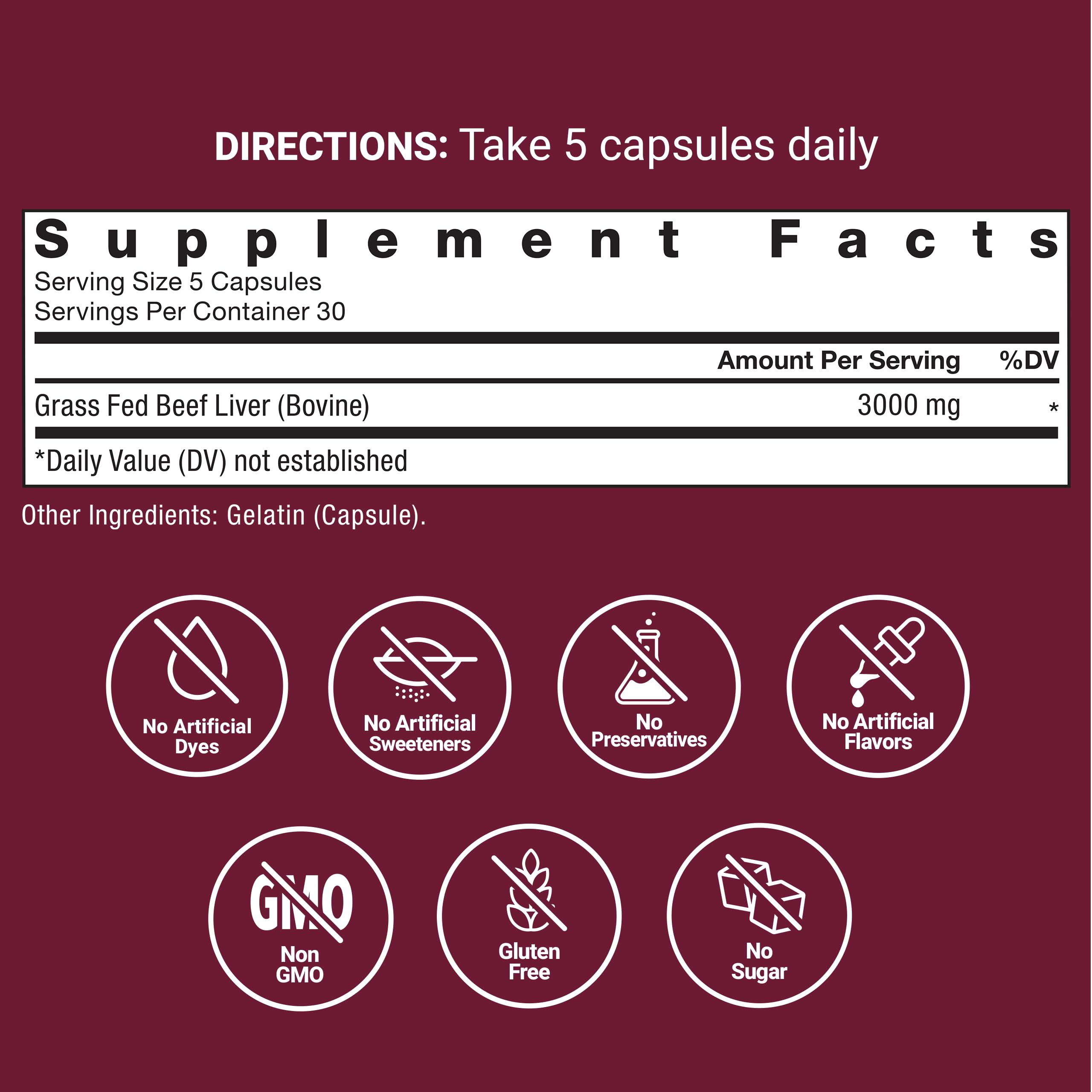 Force Factor Primal Origins Beef Liver Capsules on a wooden table