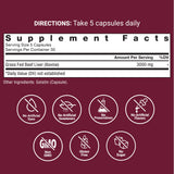 Force Factor Primal Origins Beef Liver Capsules on a wooden table