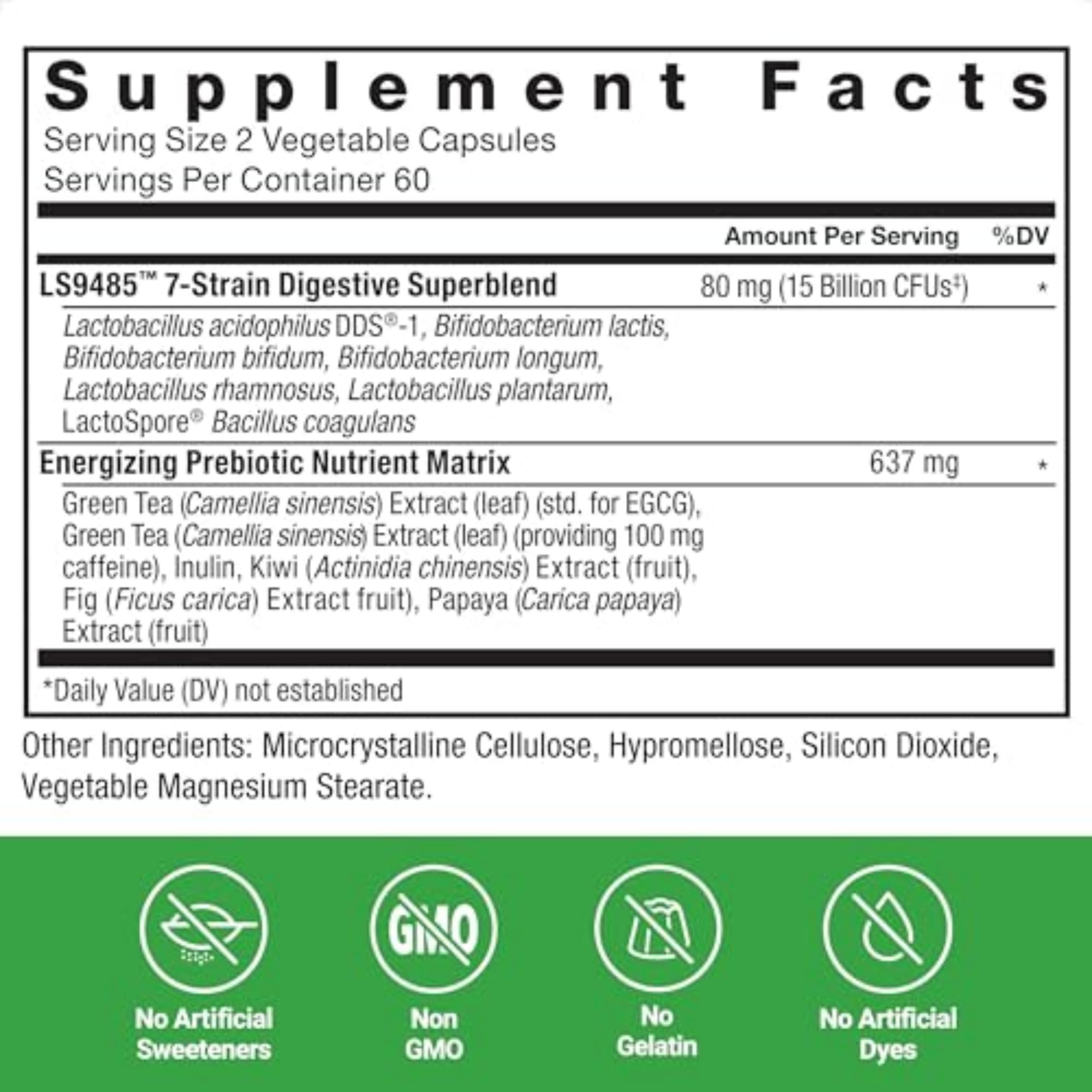 Force Factor ProbioSlim Extra Strength Probiotic bottle with capsules on a wooden table