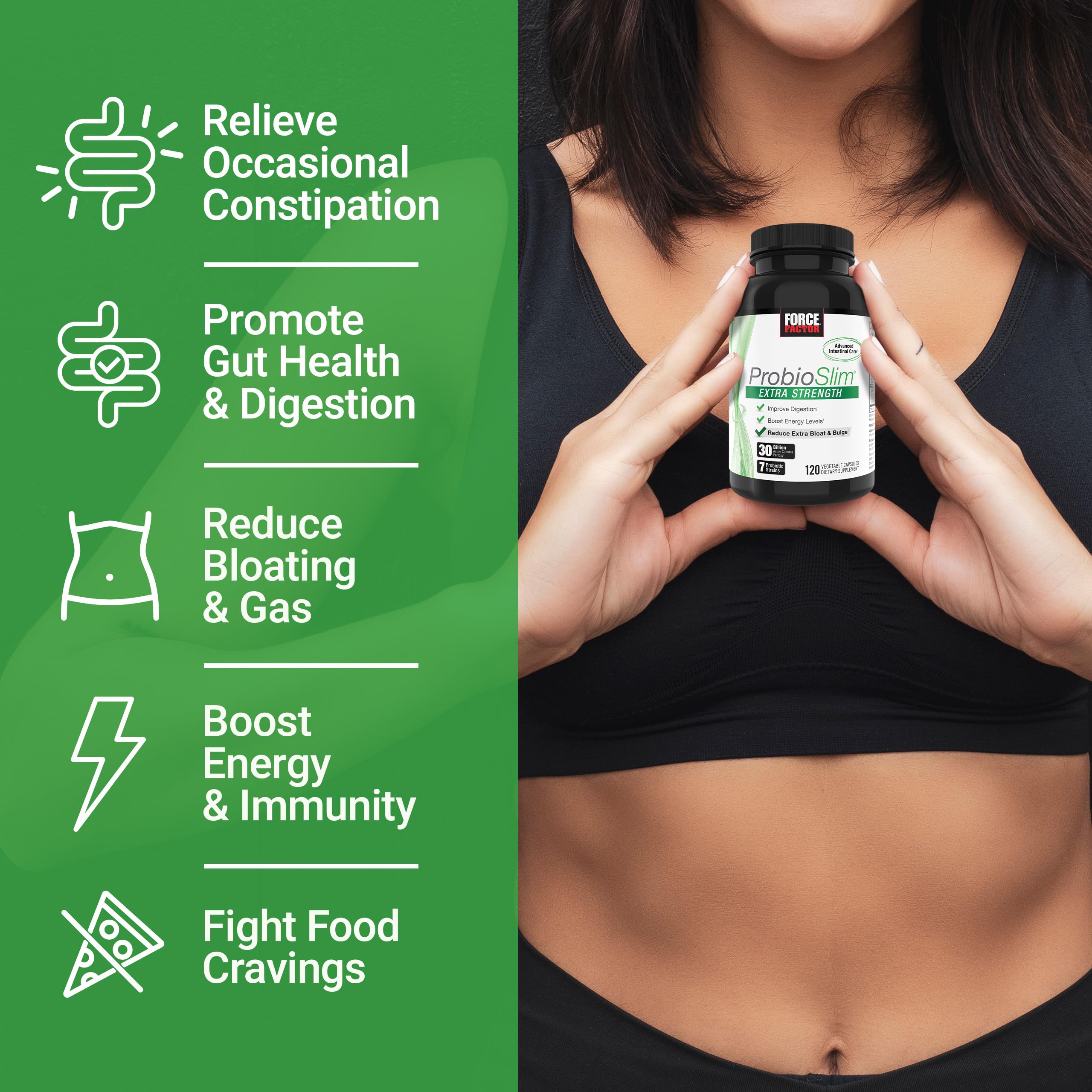 Force Factor ProbioSlim Extra Strength Probiotic side view