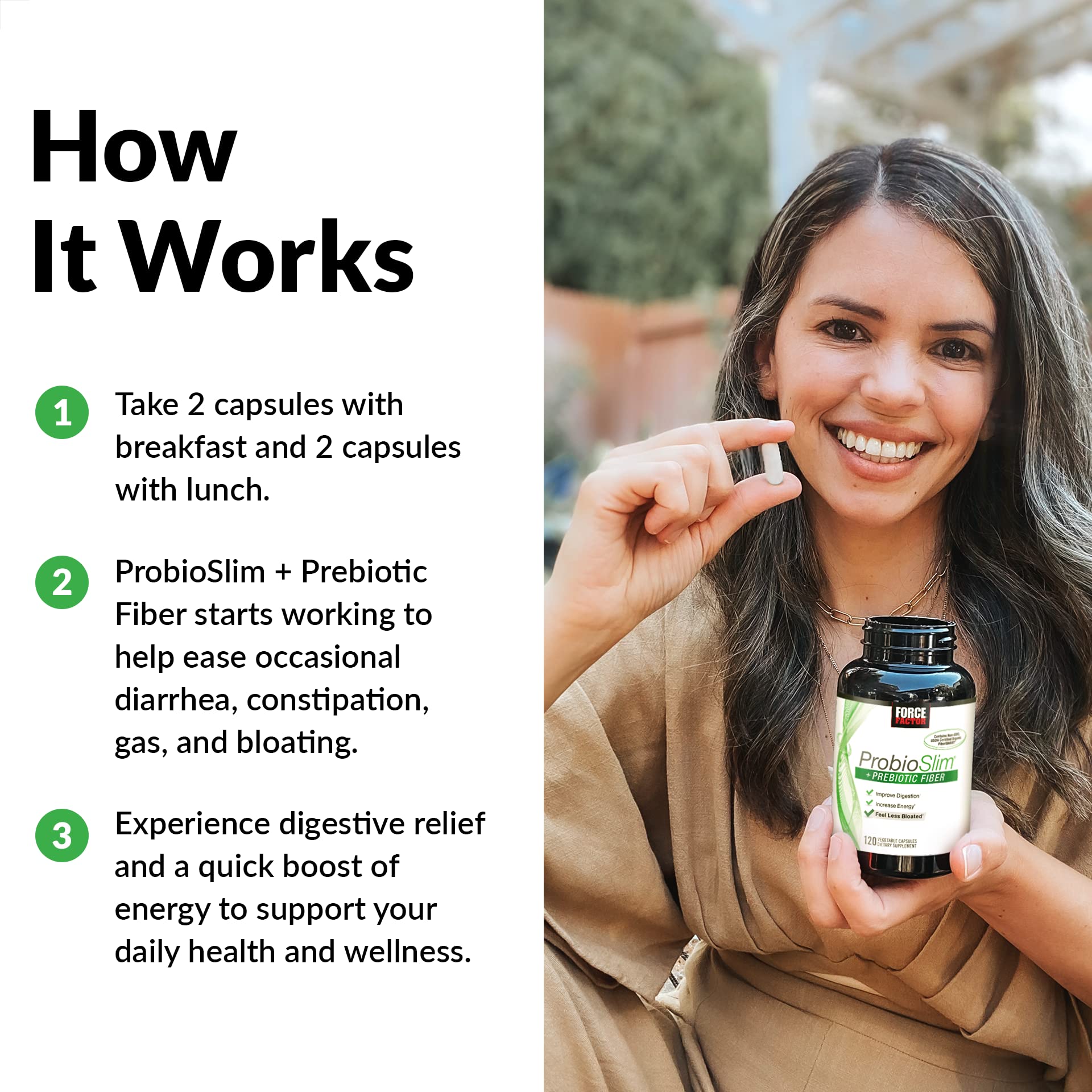 Force Factor ProbioSlim + Prebiotic Fiber 301g ingredients list