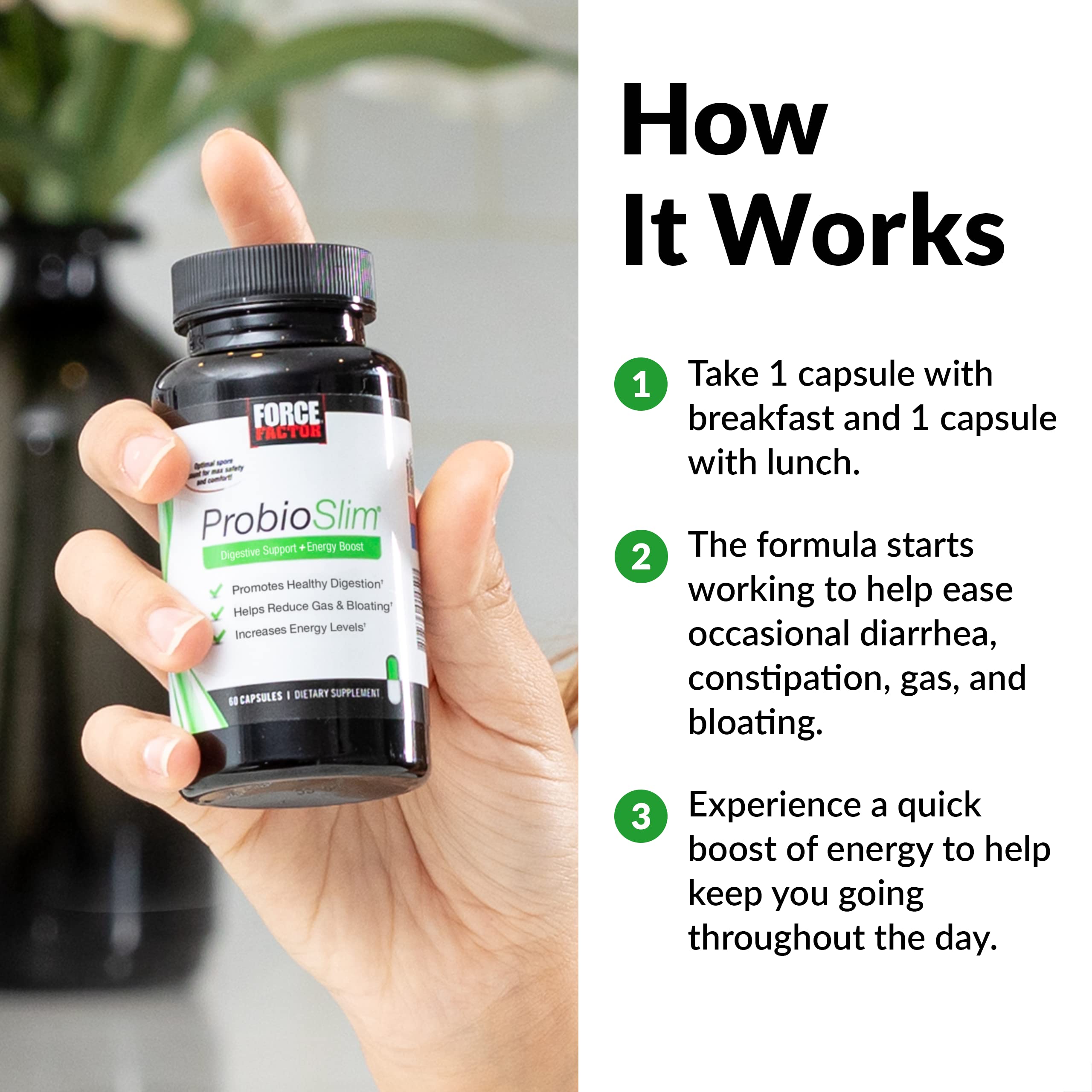 Force Factor ProbioSlim Probiotic Supplement ingredients close-up