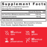 Force Factor Red Yeast Rice + CoQ10 supplement back view