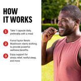 Force Factor Reishi Mushroom Capsules in a lifestyle setting