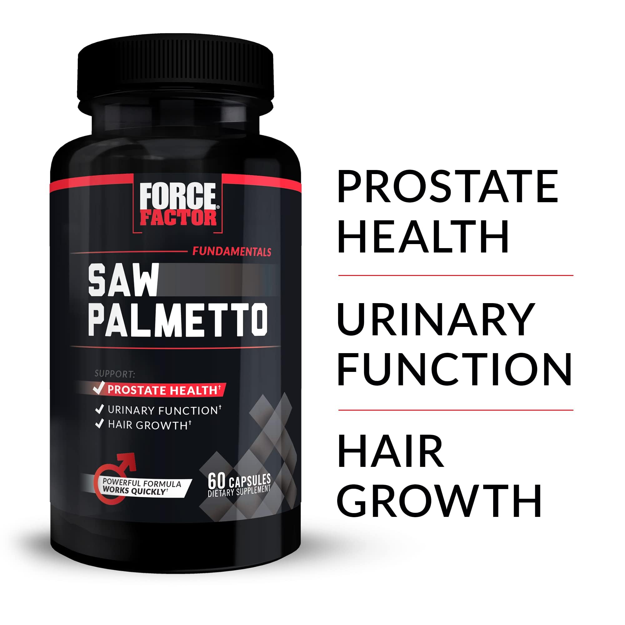 Force Factor Saw Palmetto Supplement bottle side view