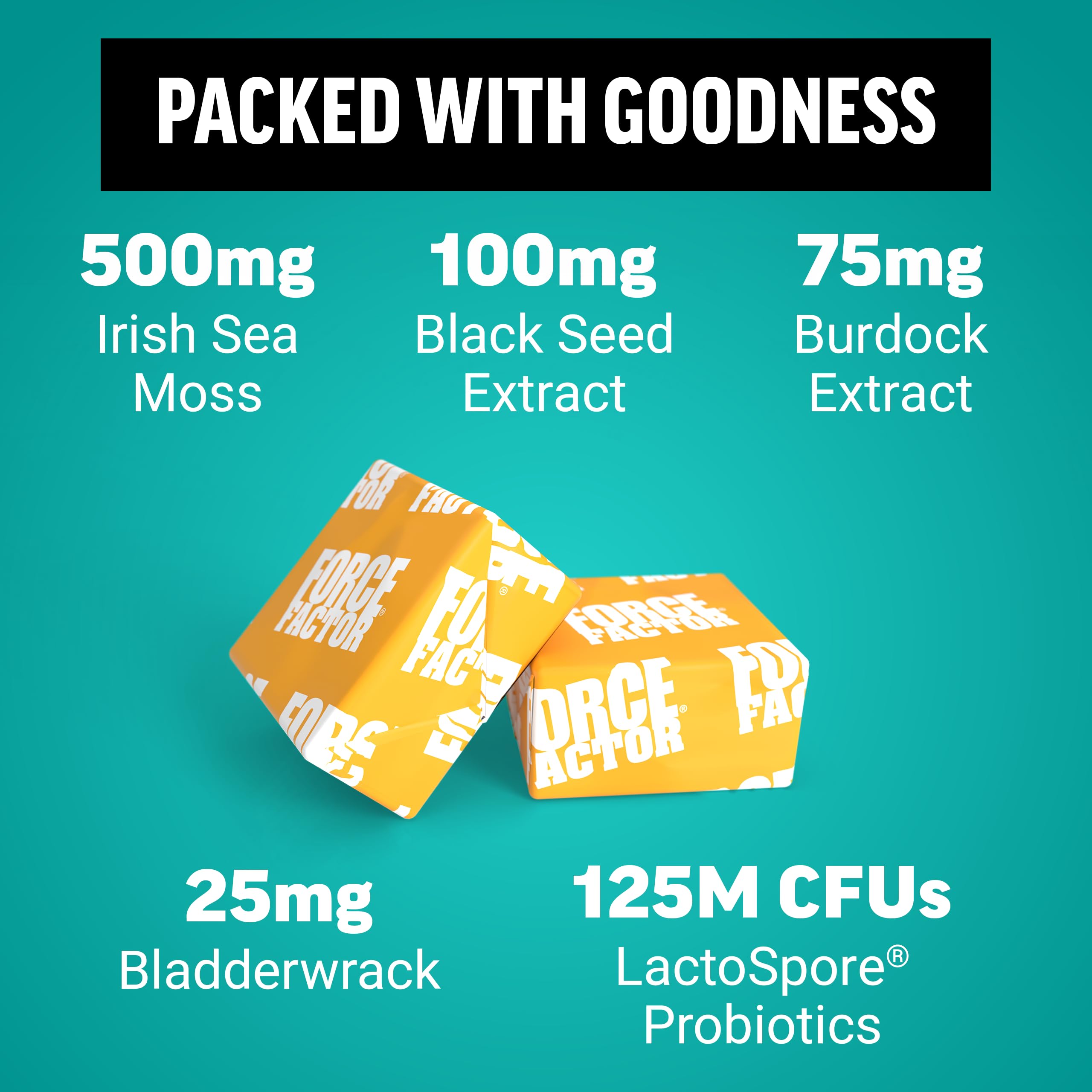 Force Factor Sea Moss Soft Chews nutritional information
