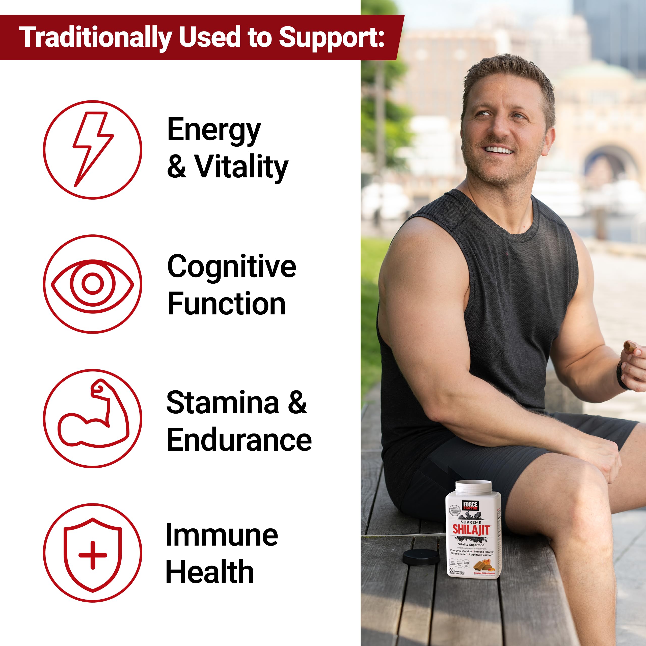 Force Factor Shilajit Soft Chews individual chew close-up