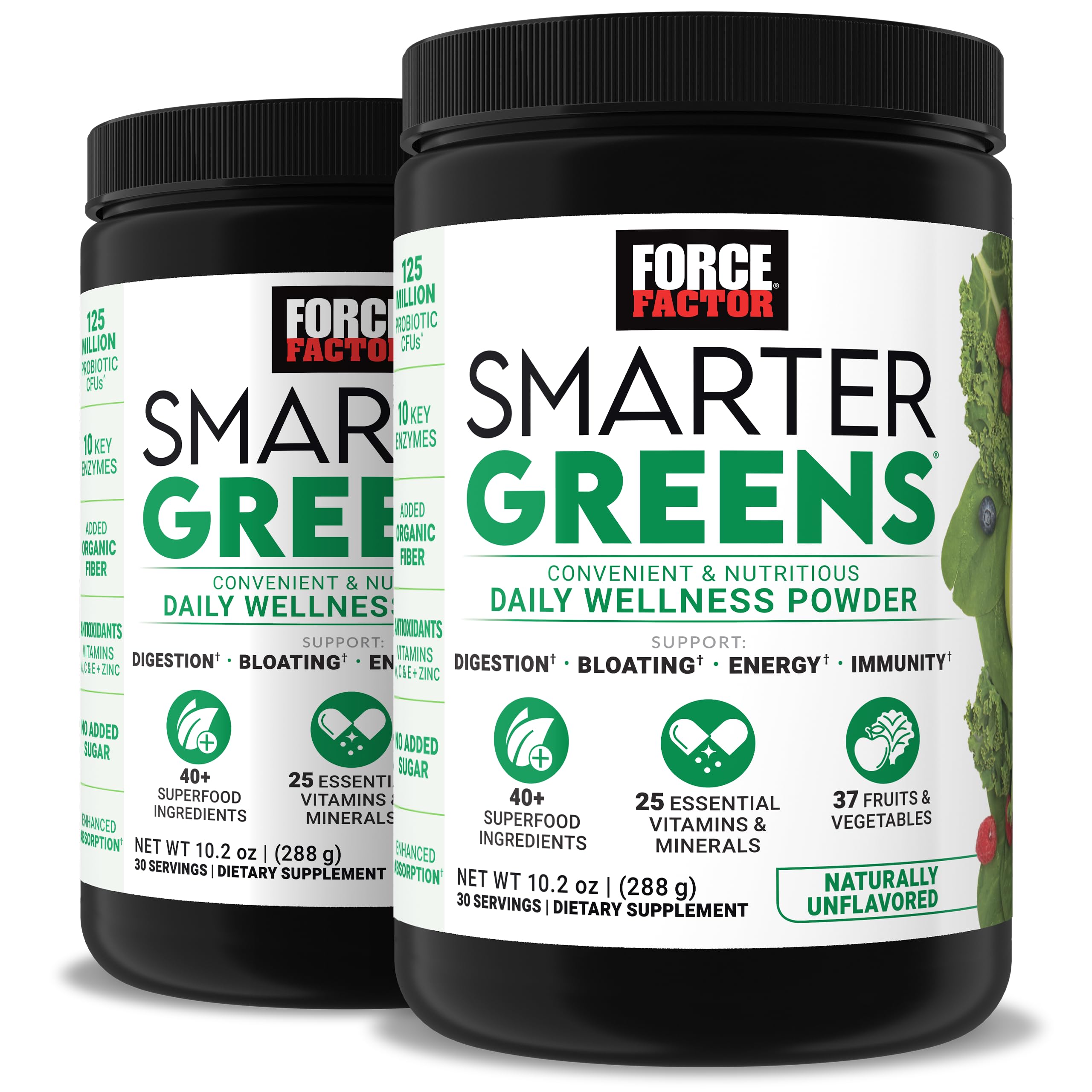 Force Factor Smarter Greens Daily Wellness Powder 567g front view