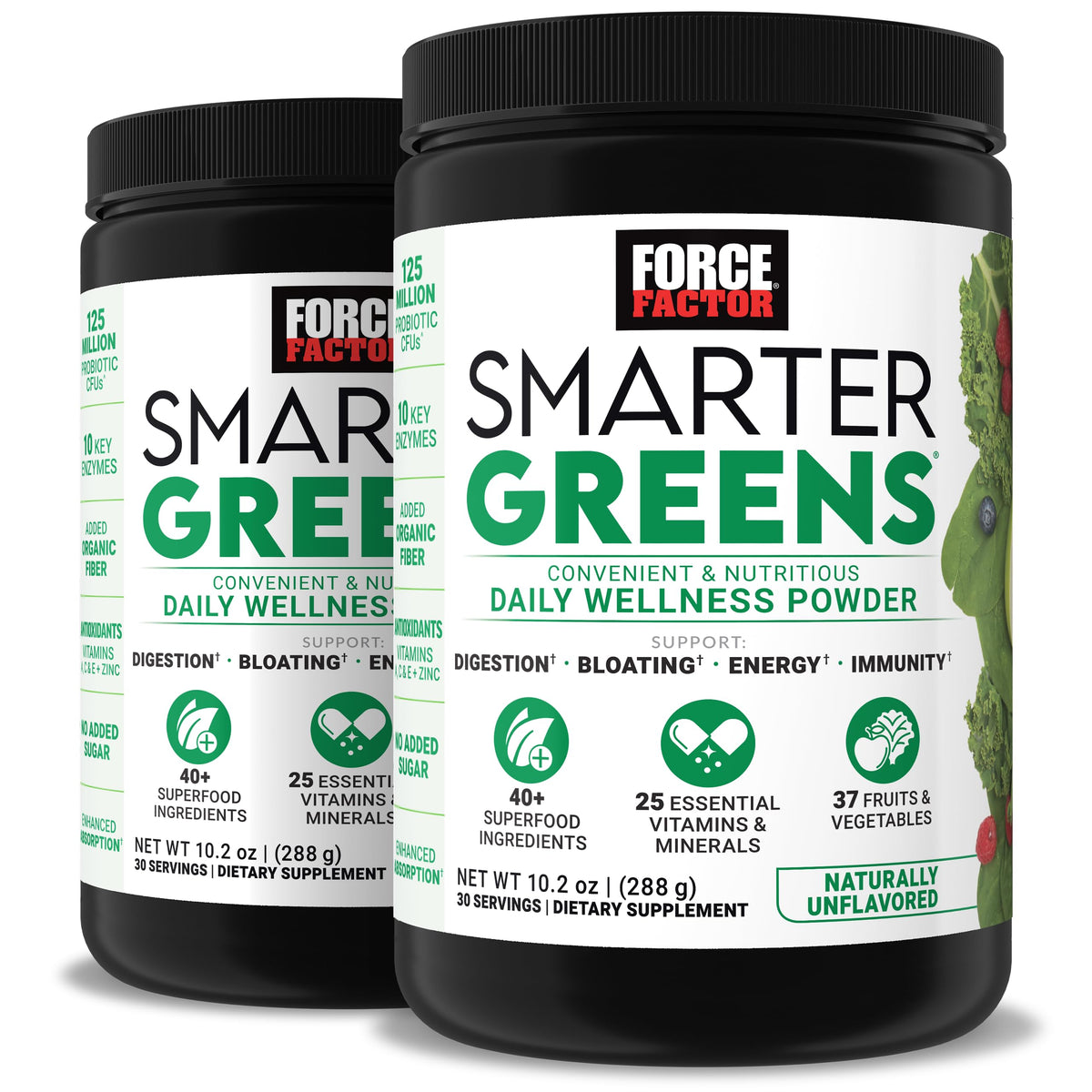 Force Factor Smarter Greens Daily Wellness Powder 567g front view