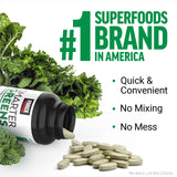 Force Factor Smarter Greens Tablets displayed with fresh vegetables