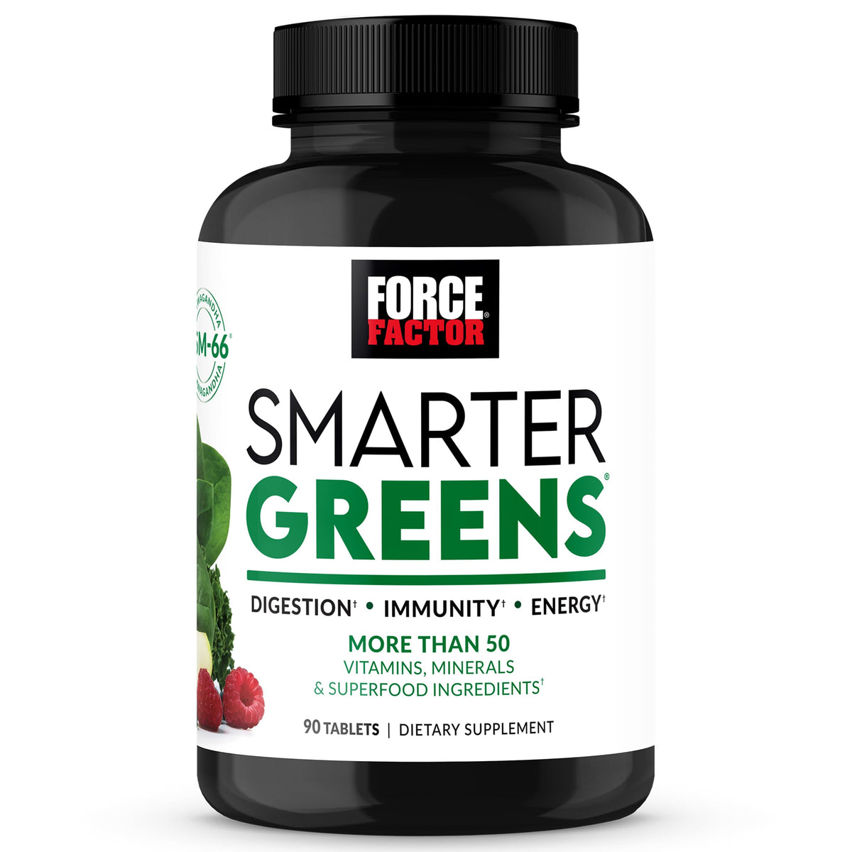 Force Factor Smarter Greens Tablets front view with packaging