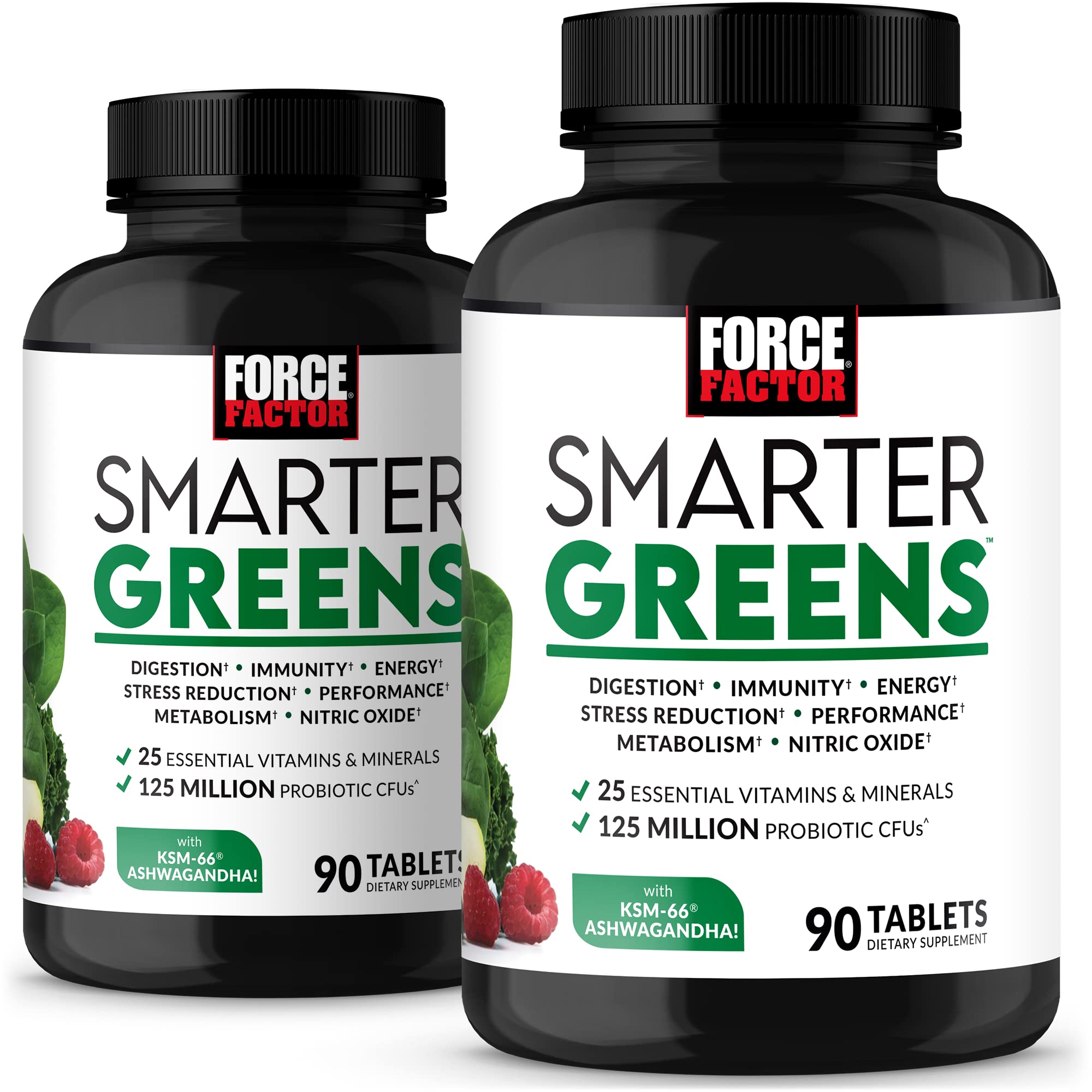 Force Factor Smarter Greens Tablets front view with packaging