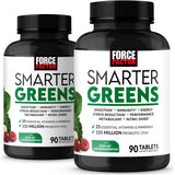 Force Factor Smarter Greens Tablets front view with packaging