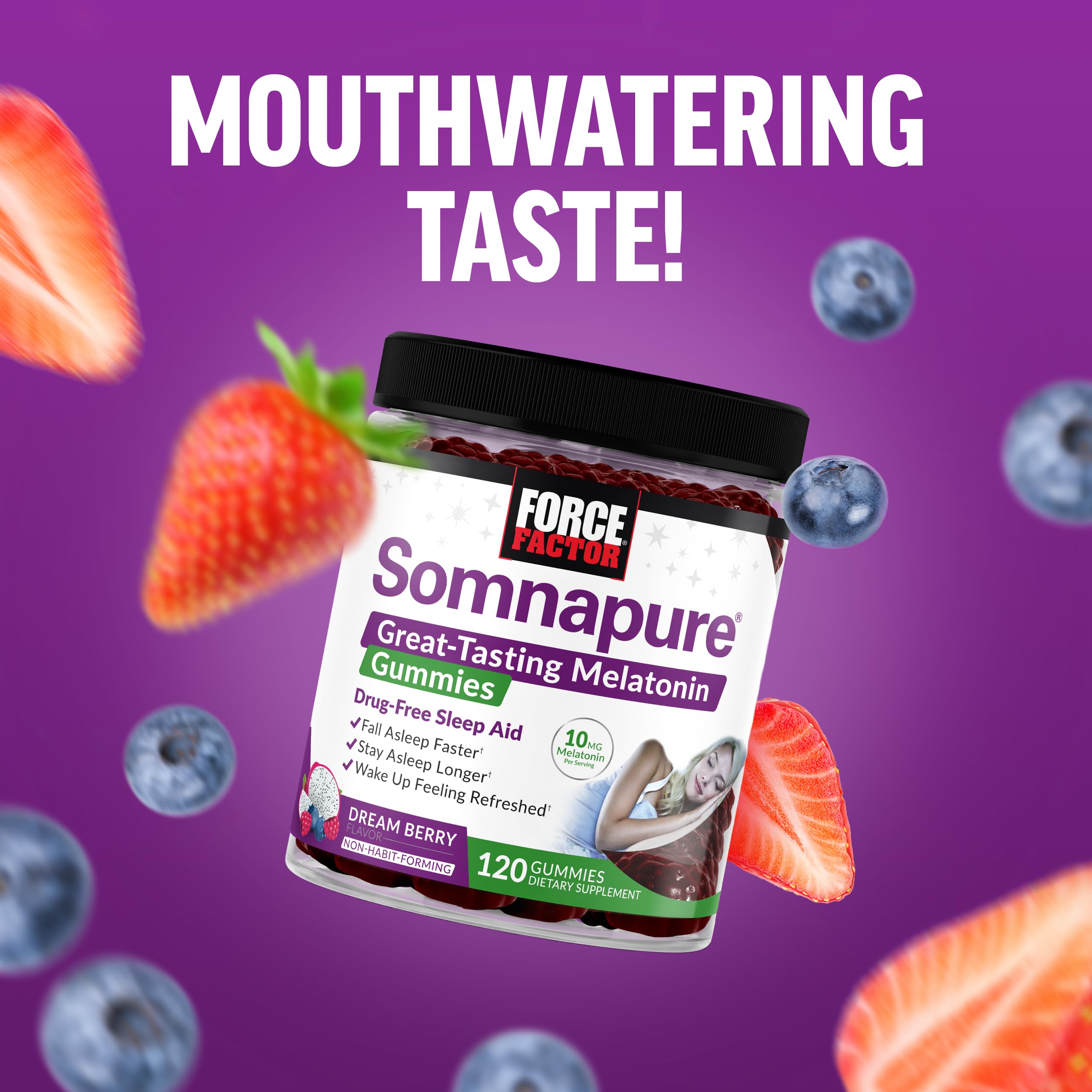 Force Factor Somnapure Gummies 10mg Melatonin ingredients list