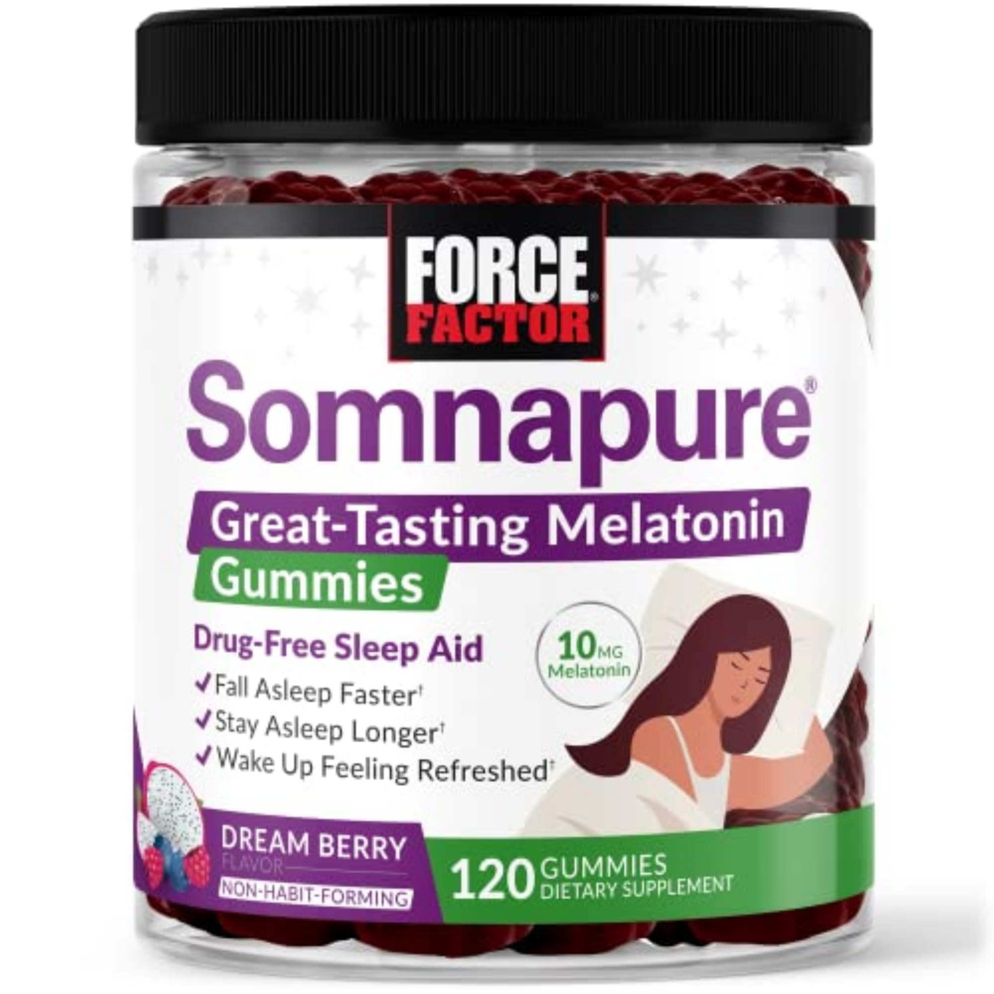 Force Factor Somnapure Gummies 120 count front view