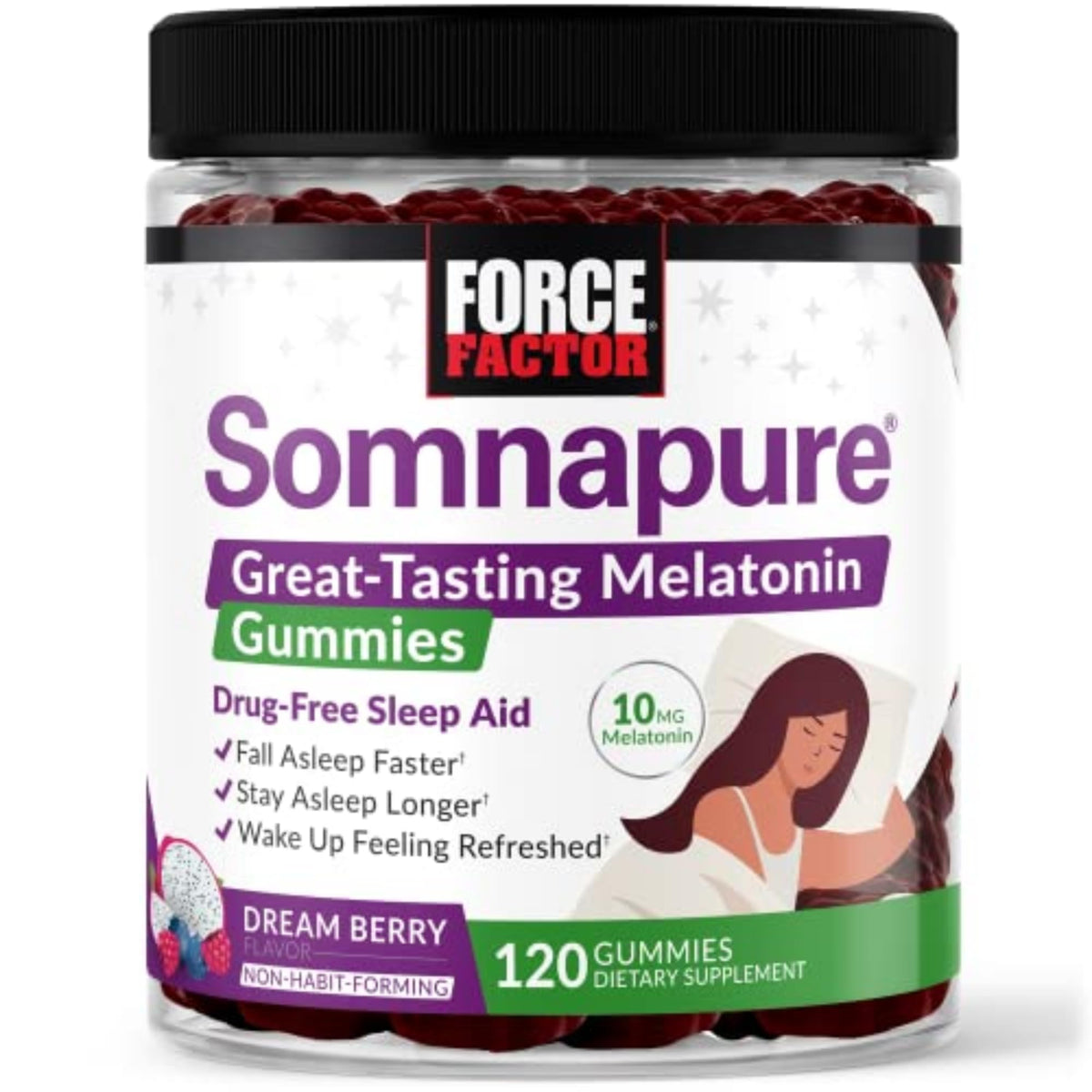 Force Factor Somnapure Gummies 120 count front view