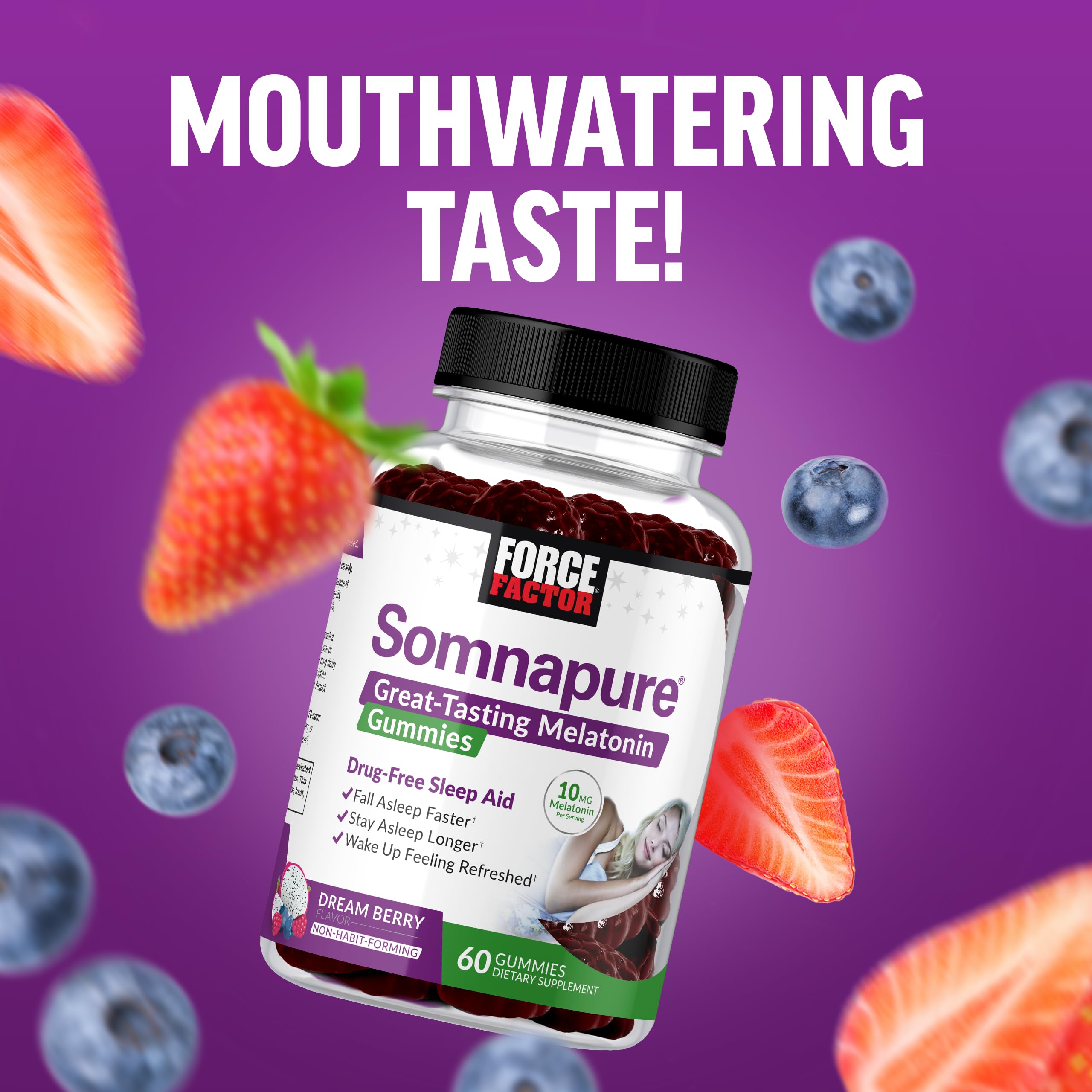 Force Factor Somnapure Gummies ingredients list on packaging