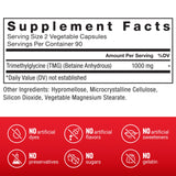 Force Factor TMG Betaine capsules in a clear bottle