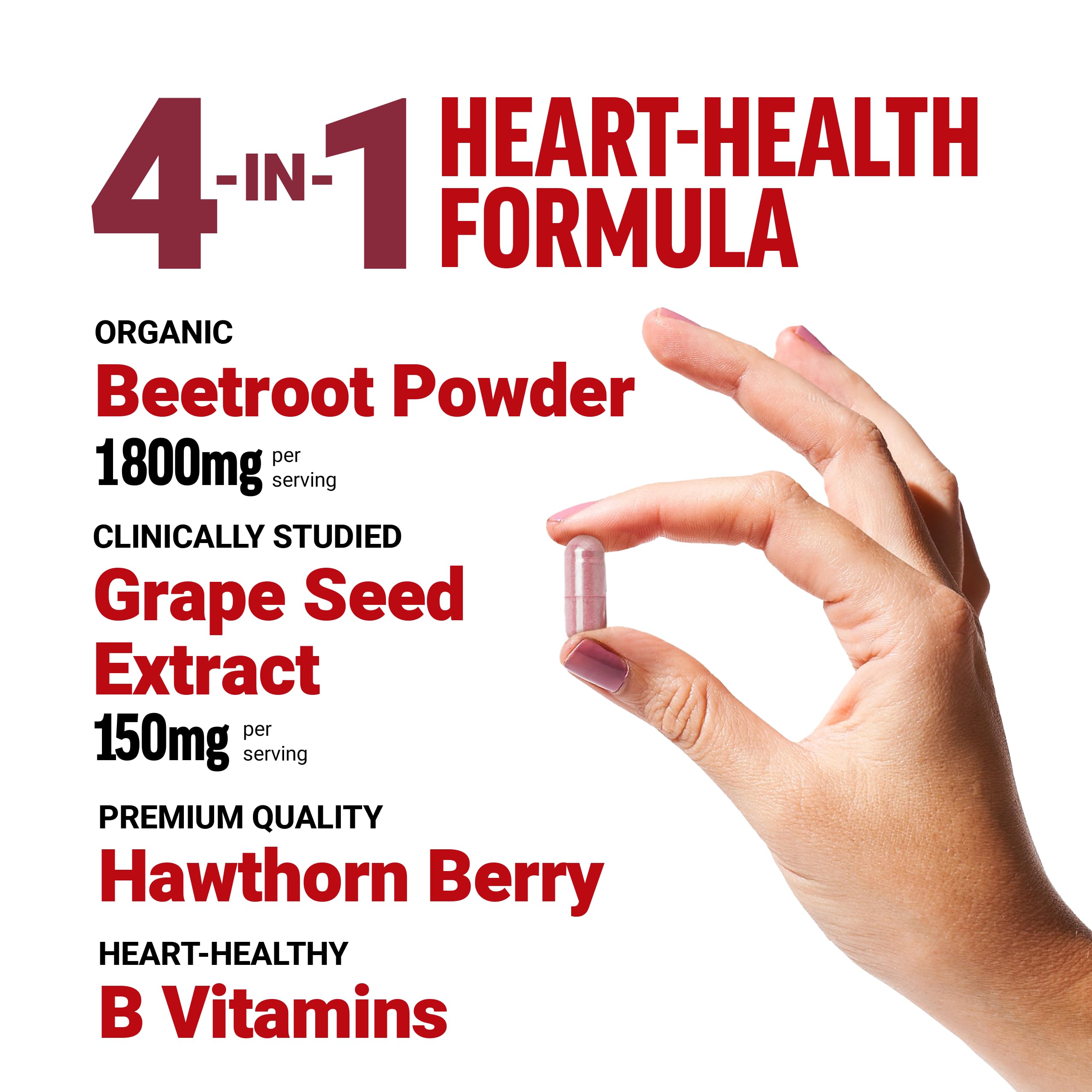 Force Factor Total Beets Beet Root Capsules 1800mg side view