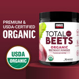 Force Factor Total Beets Organic Beetroot Powder on a kitchen counter