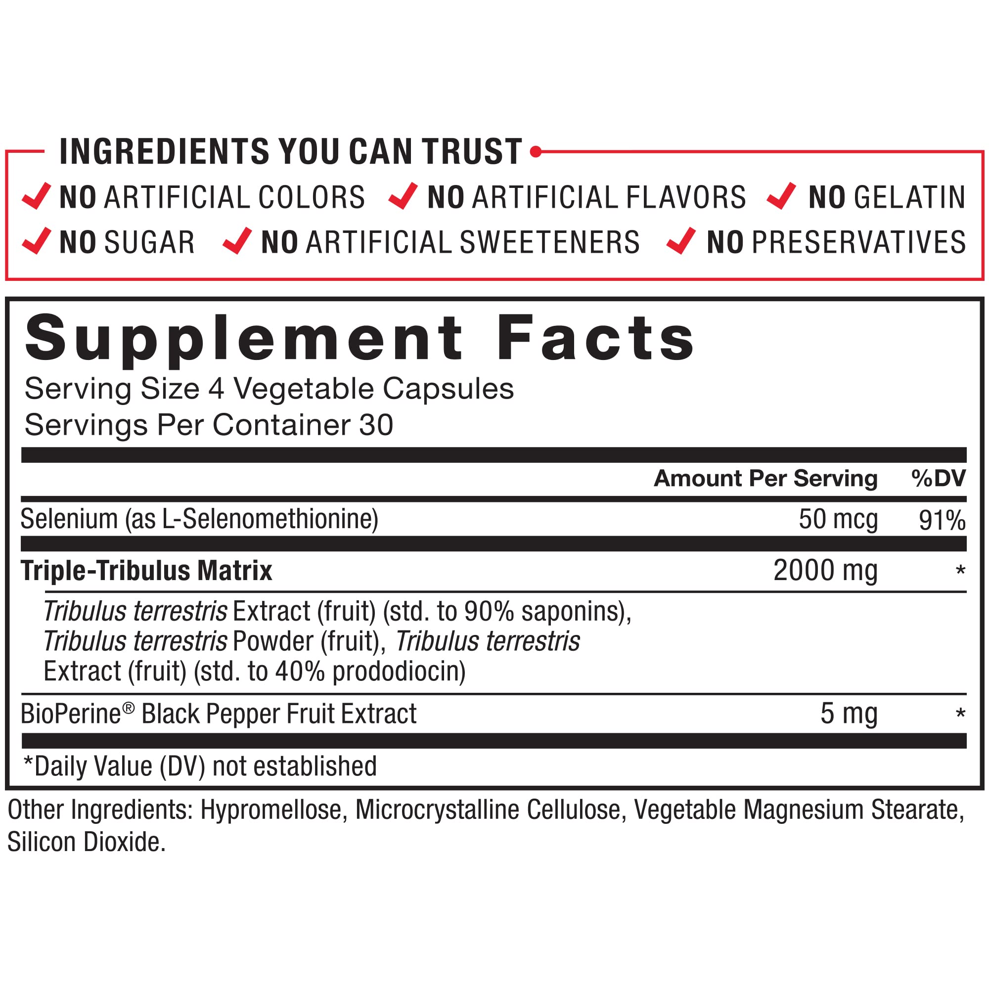 Force Factor Tribulus Terrestris Max 2000mg supplement on a wooden table