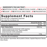 Force Factor Tribulus Terrestris Max 2000mg supplement on a wooden table