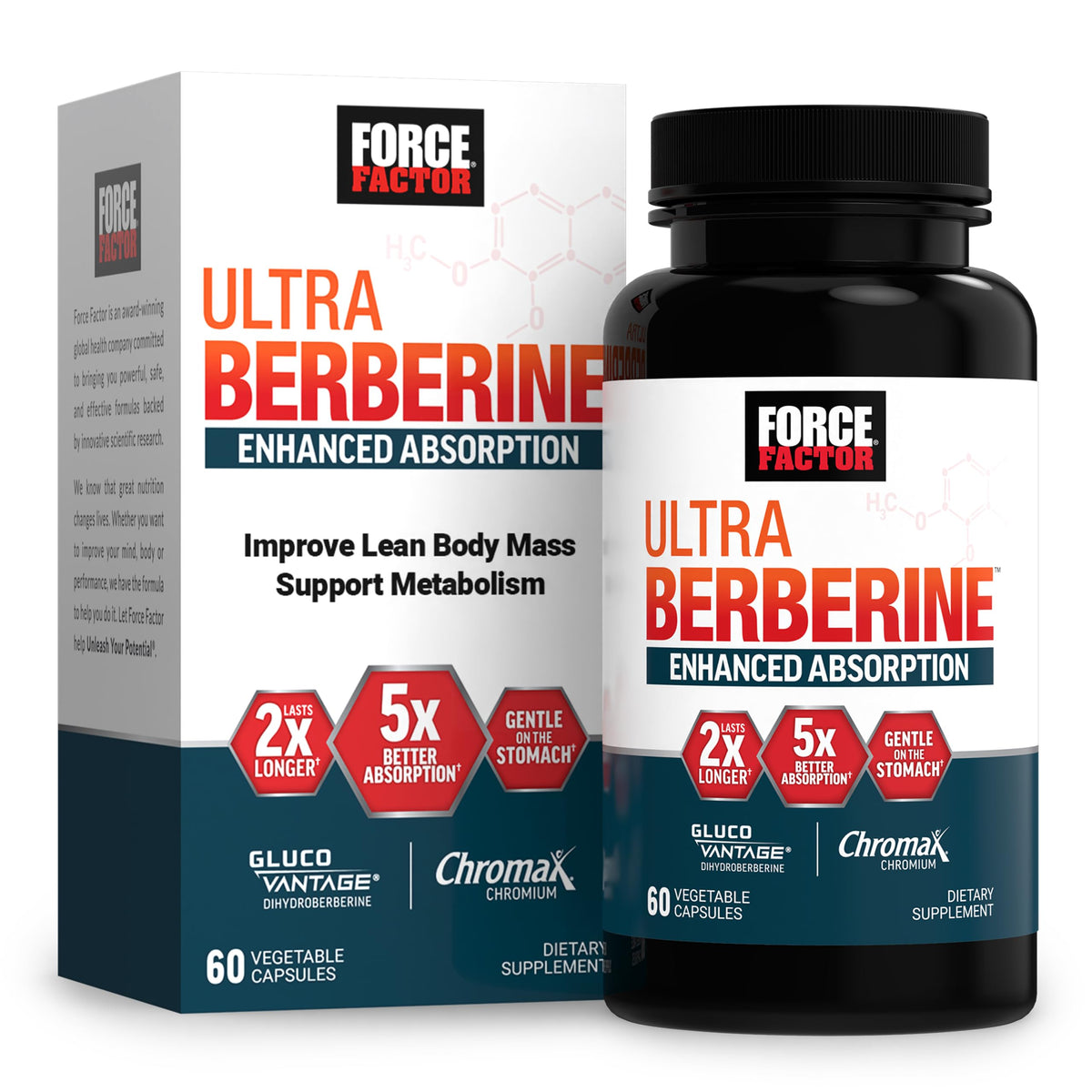 Force Factor Ultra Berberine support Absorption front view of packaging