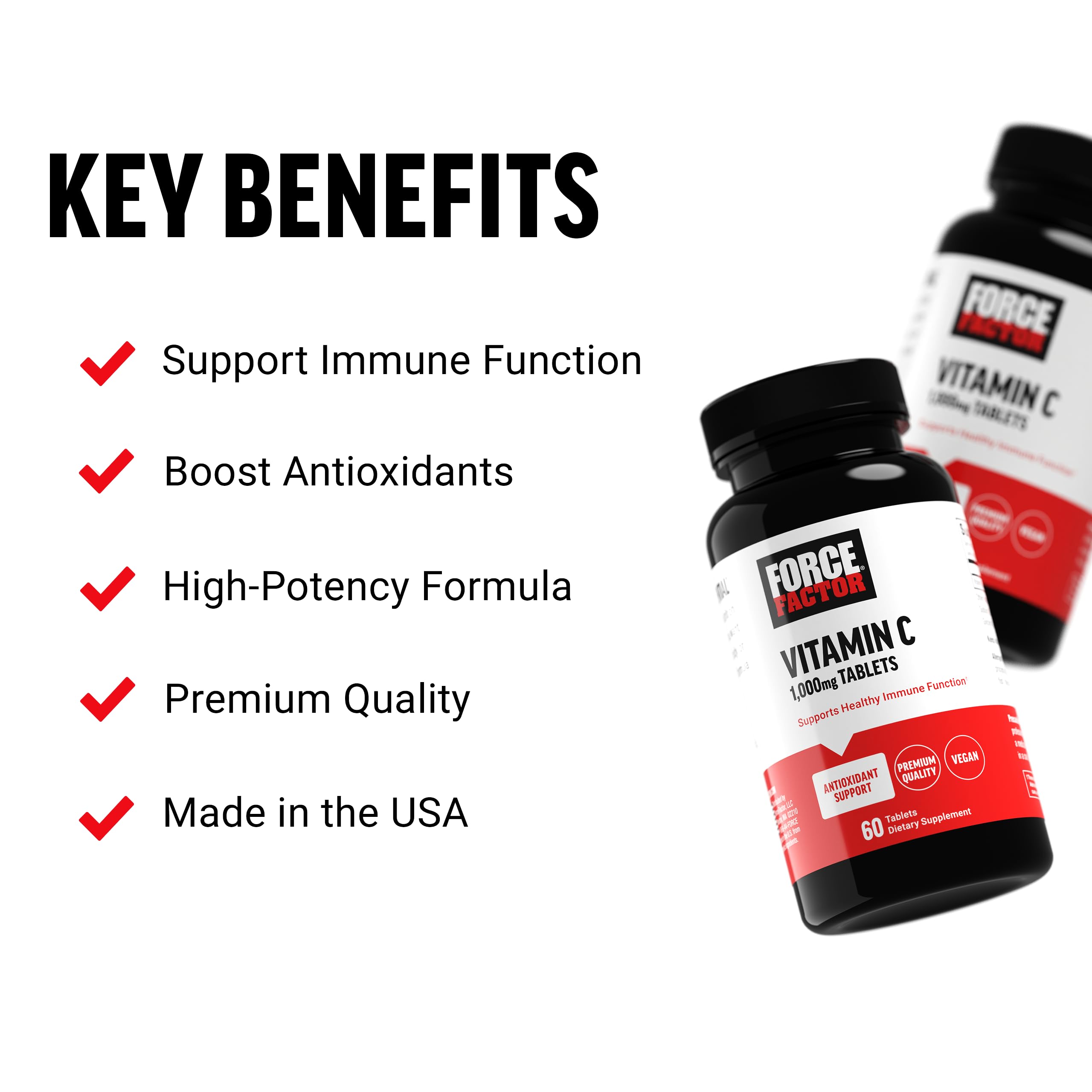 Force Factor Vitamin C 1000mg bottle with label