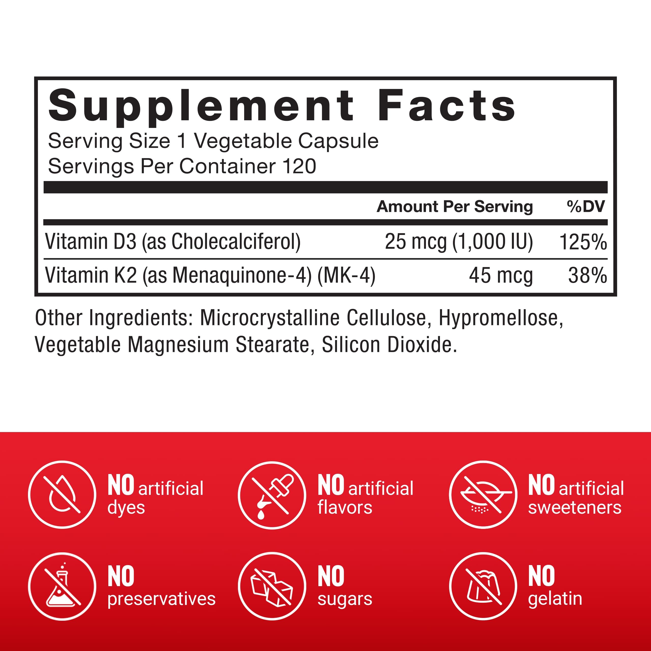 Force Factor Vitamin D3 K2 ingredients list