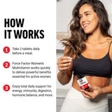 Force Factor Women's Multivitamin bottle with cap open