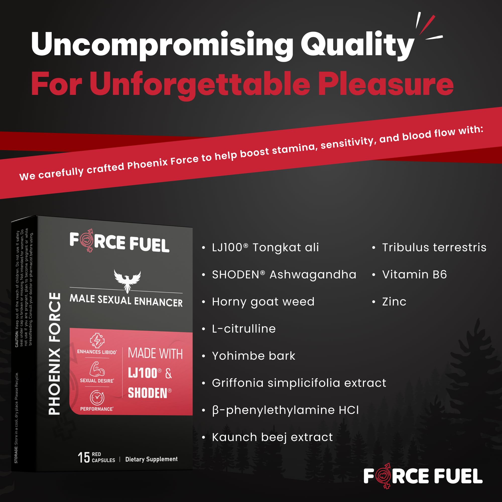 FORCE FUEL Male Performance Supplement ingredients list