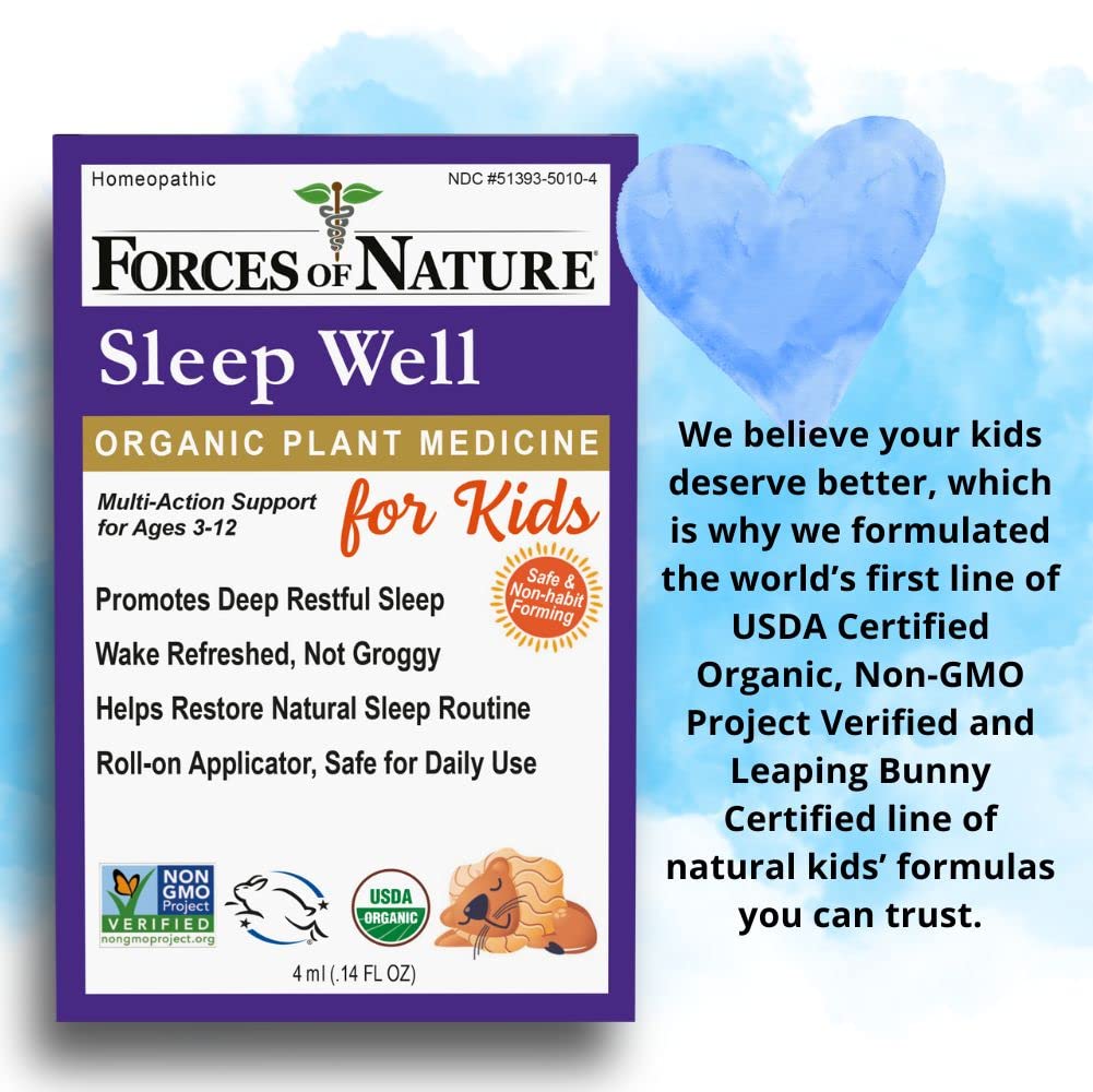 Forces of Nature Sleep Well for Kids roll-on bottle with natural ingredients
