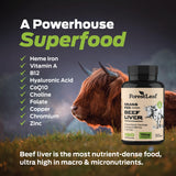 ForestLeaf Beef Liver Capsules showing dosage instructions