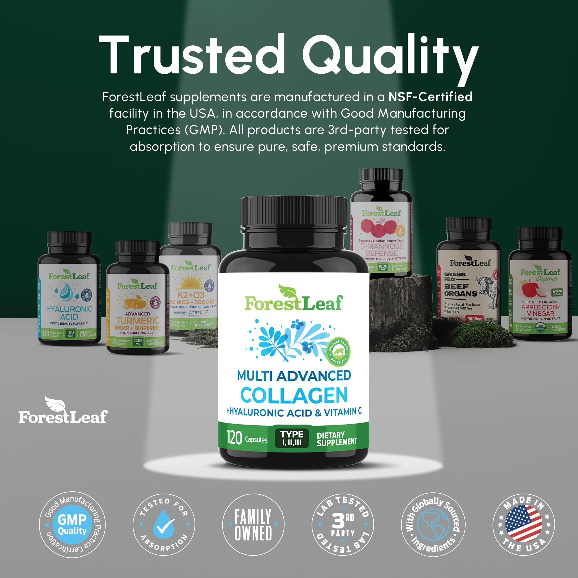 ForestLeaf Collagen Supplement packaging details