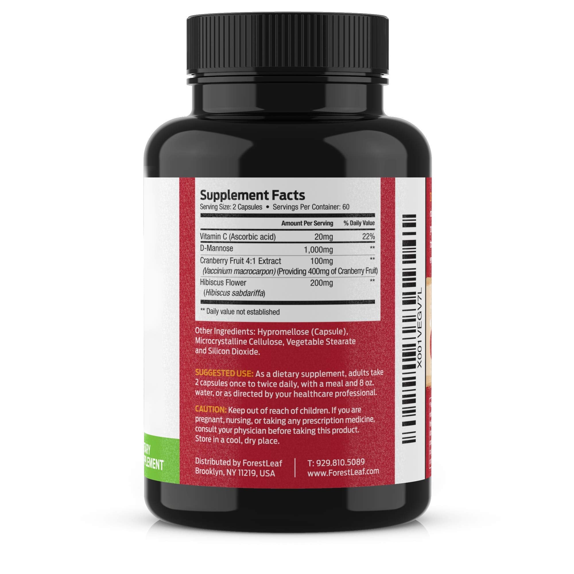 ForestLeaf D-Mannose Defense capsules in a hand