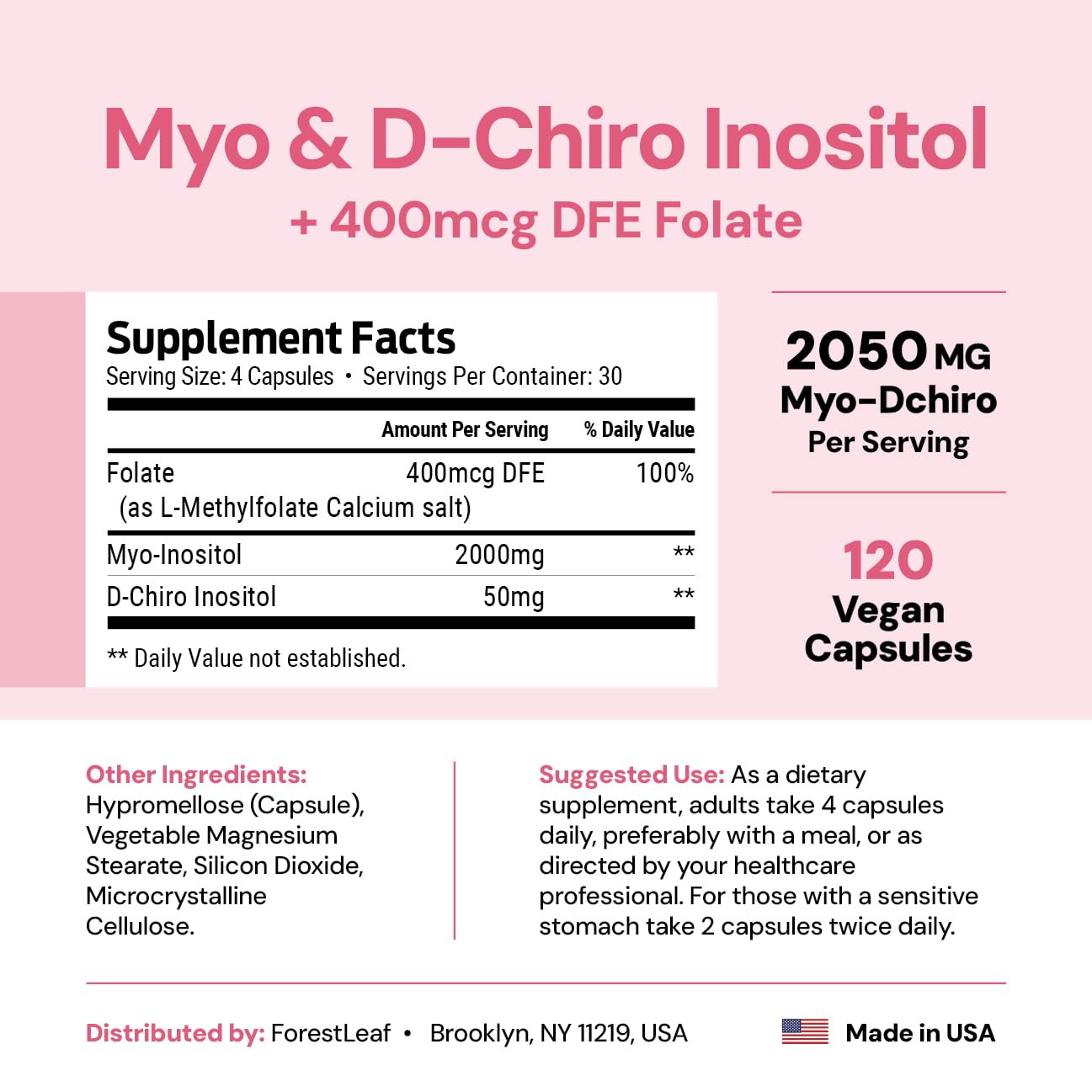 ForestLeaf Inositol Supplement side view of packaging
