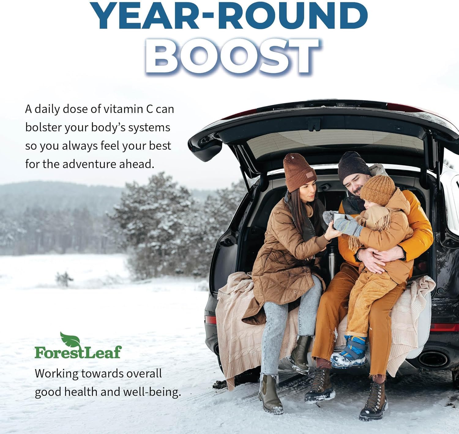 ForestLeaf Liposomal Vitamin C capsules with a glass of water