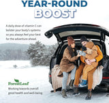 ForestLeaf Liposomal Vitamin C capsules with a glass of water