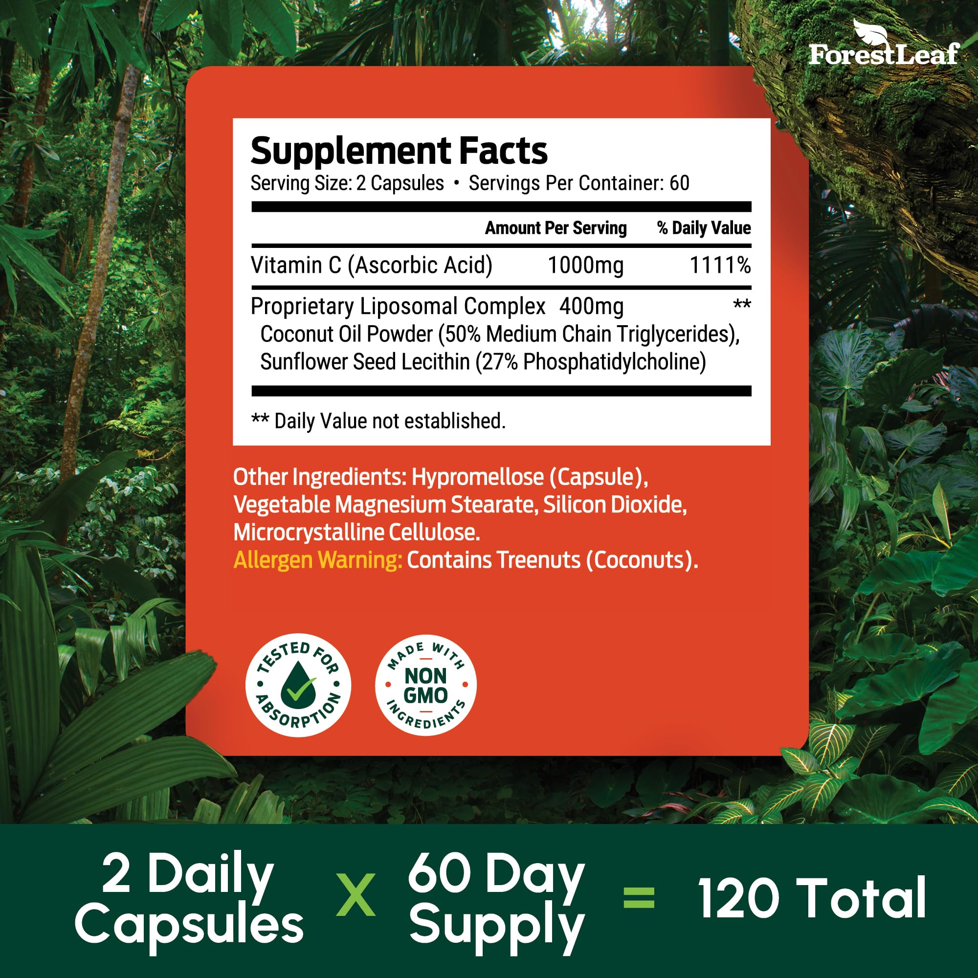 ForestLeaf Liposomal Vitamin C ingredients list