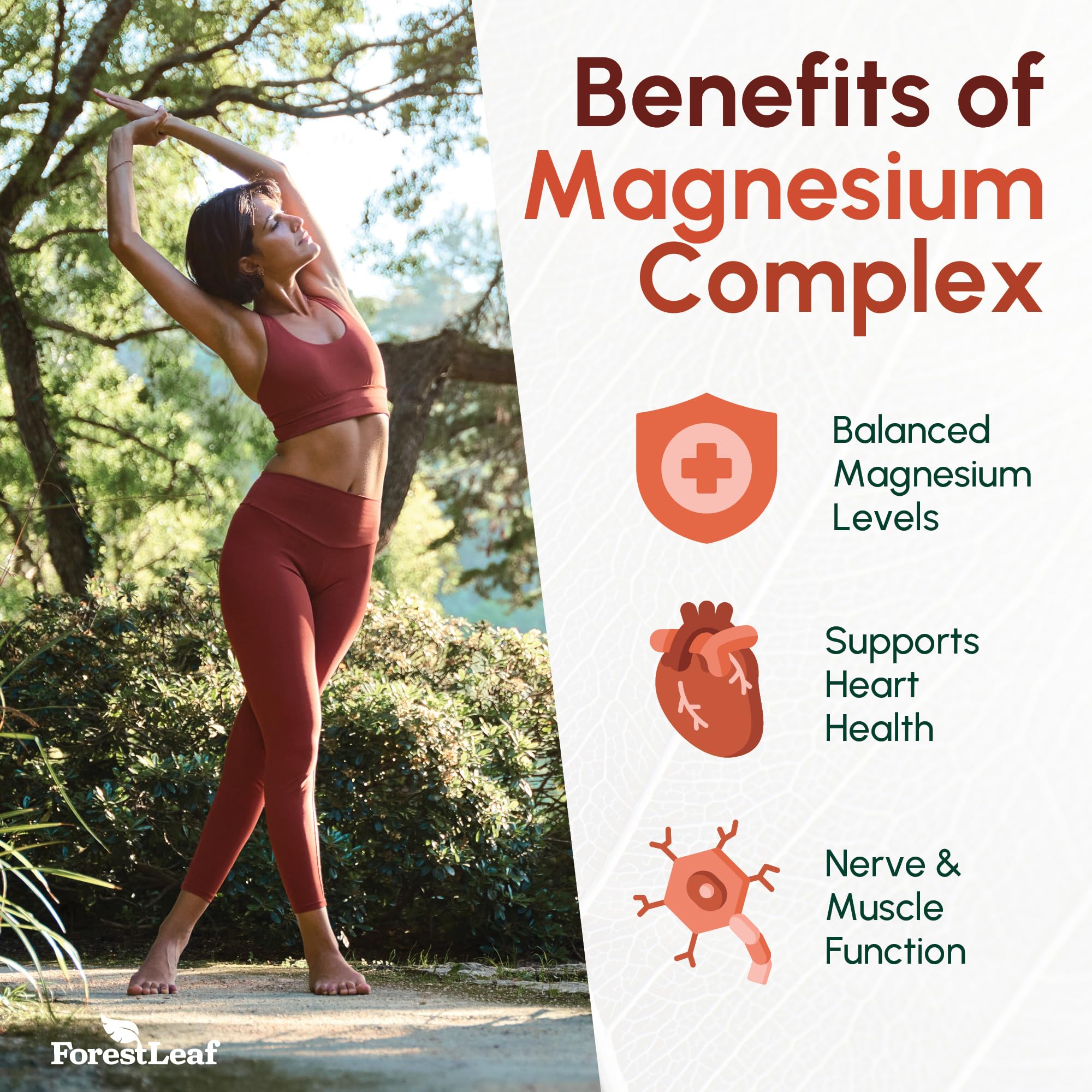 ForestLeaf Magnesium Glycinate Supplement 400mg capsule close-up