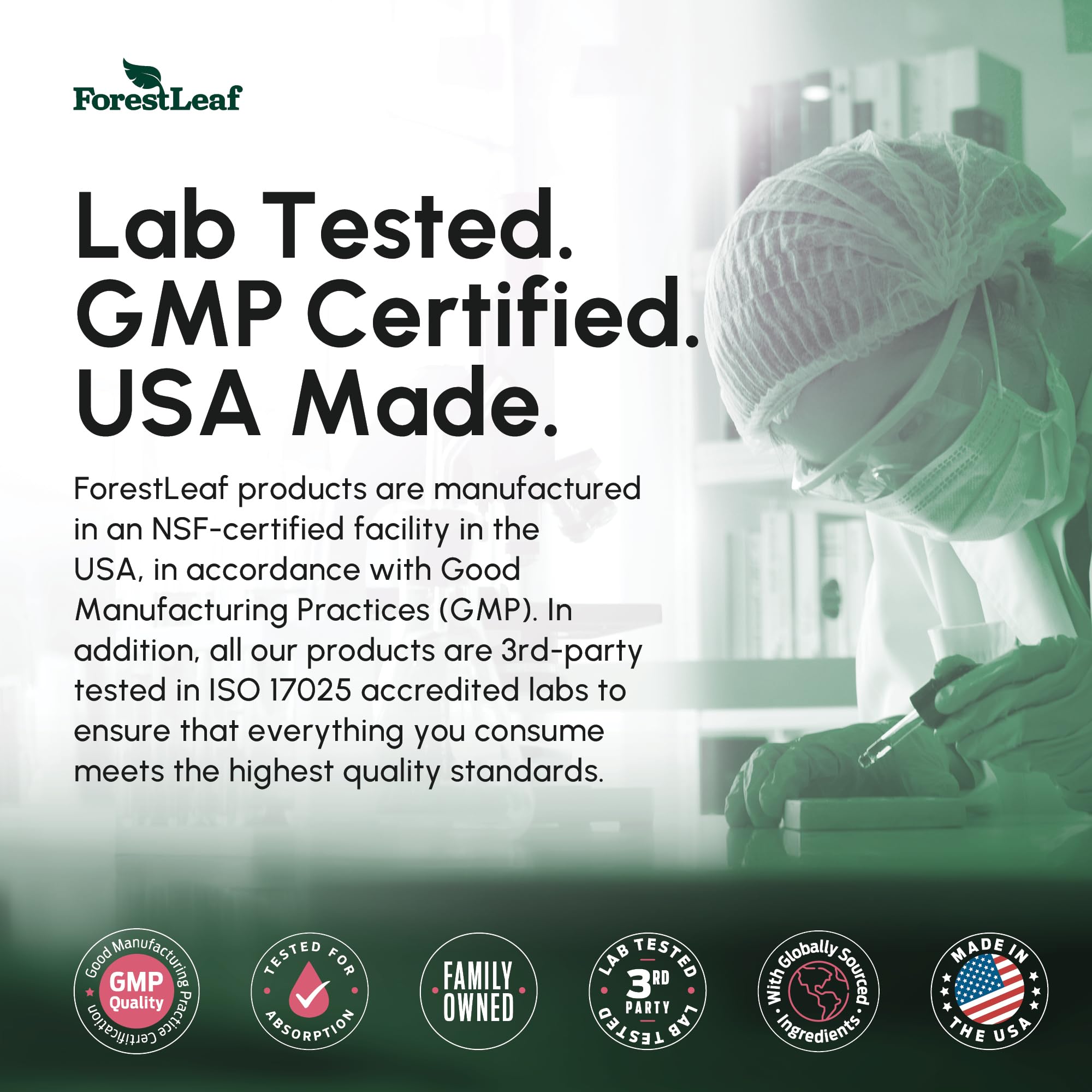 ForestLeaf Magnesium Glycinate Supplement 400mg ingredients list