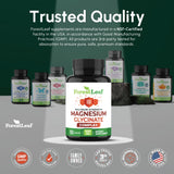 ForestLeaf Magnesium Glycinate Supplement 400mg on a wooden table