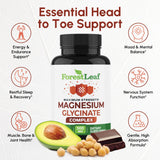 ForestLeaf Magnesium Glycinate Supplement 400mg side view