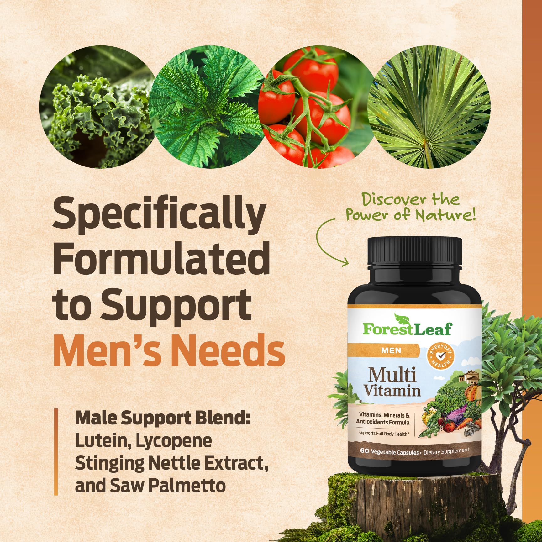 ForestLeaf Men's Multivitamin Capsules back view
