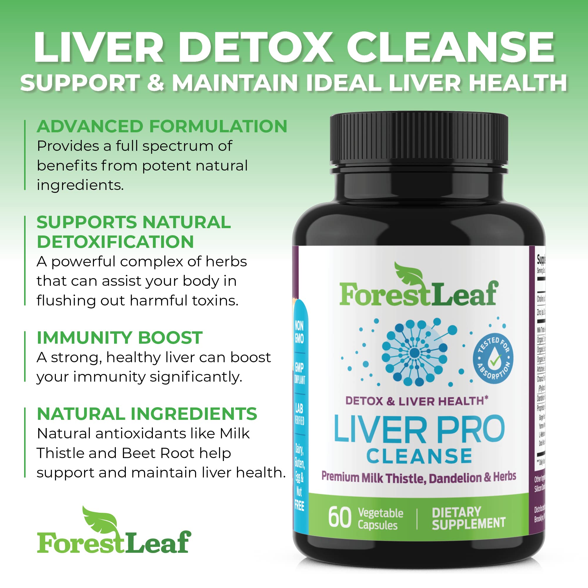 ForestLeaf Milk Thistle Supplement ingredients list